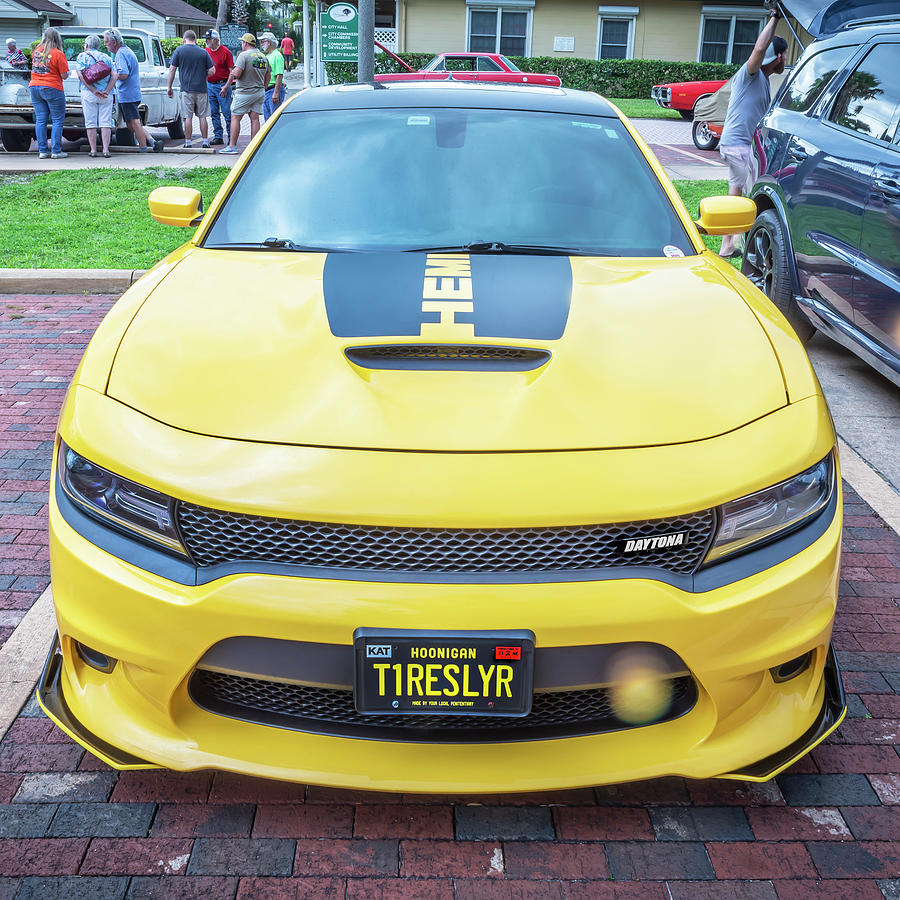 2018 Yellow Dodge Charger Daytona X163 Photograph by Rich Franco - Fine ...