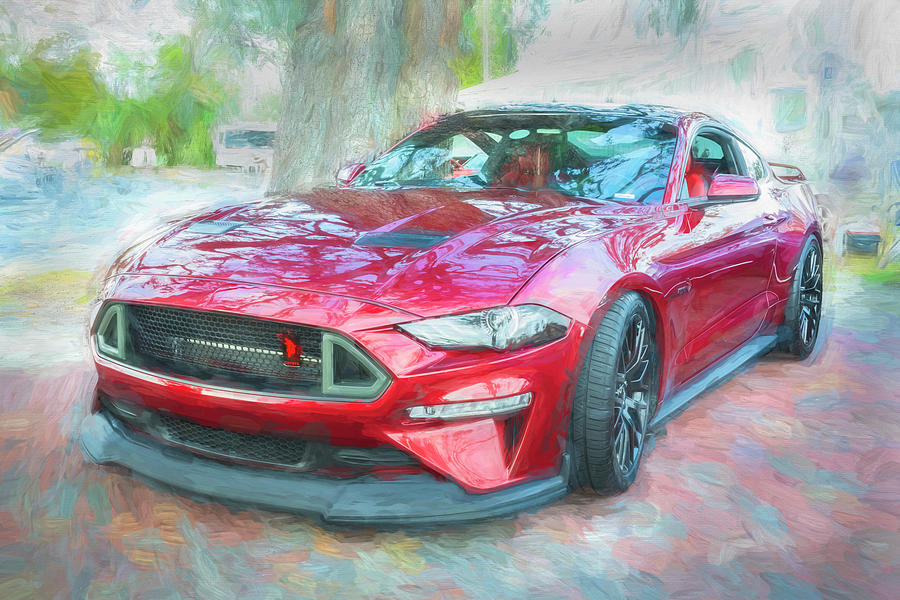 2019 Ruby Ford Coyote Mustang GT 50 X133 #1 Photograph by Rich Franco