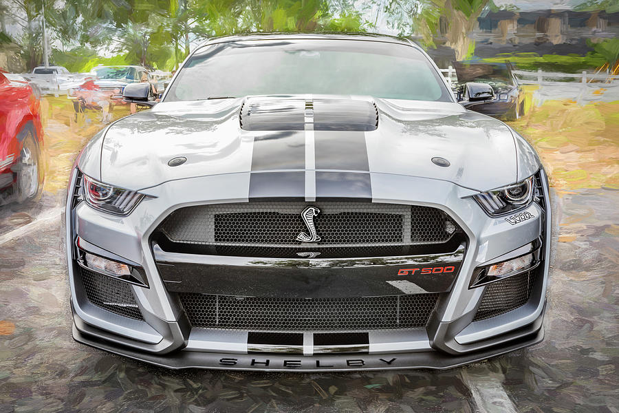  2020 Silver Ford Mustang Shelby GT500 X140 #2020 Photograph by Rich Franco