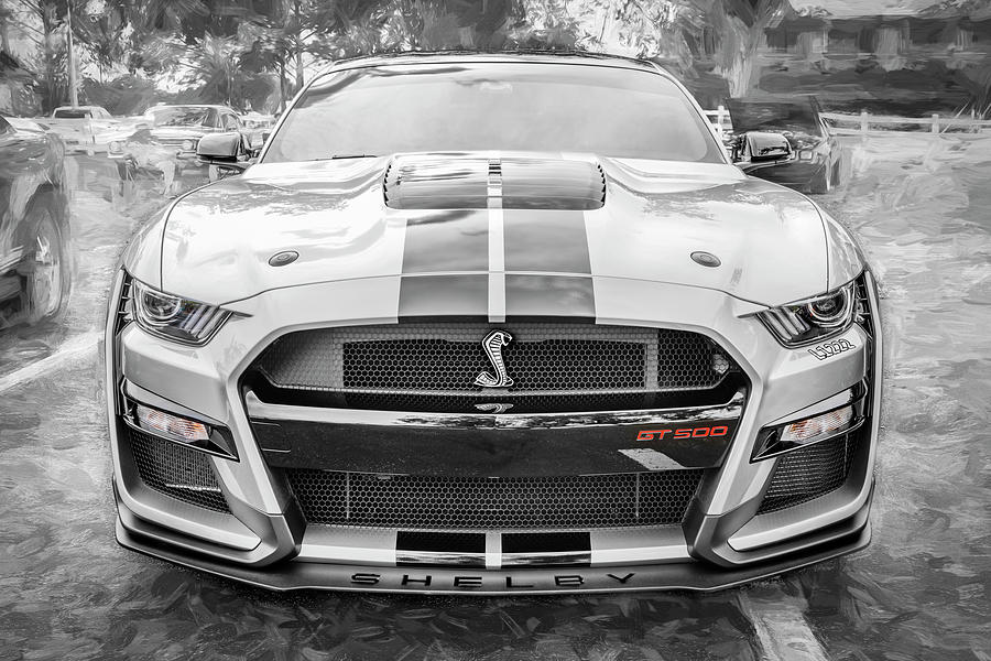 2020 Silver Ford Mustang Shelby GT500 X141 #2020 Photograph by Rich Franco
