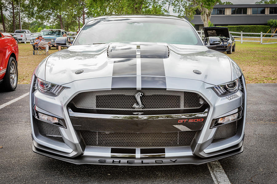  2020 Silver Ford Mustang Shelby GT500 X143 #2020 Photograph by Rich Franco