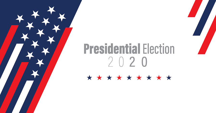 2020 USA Election with stars and stripes background #1 Drawing by Simon2579