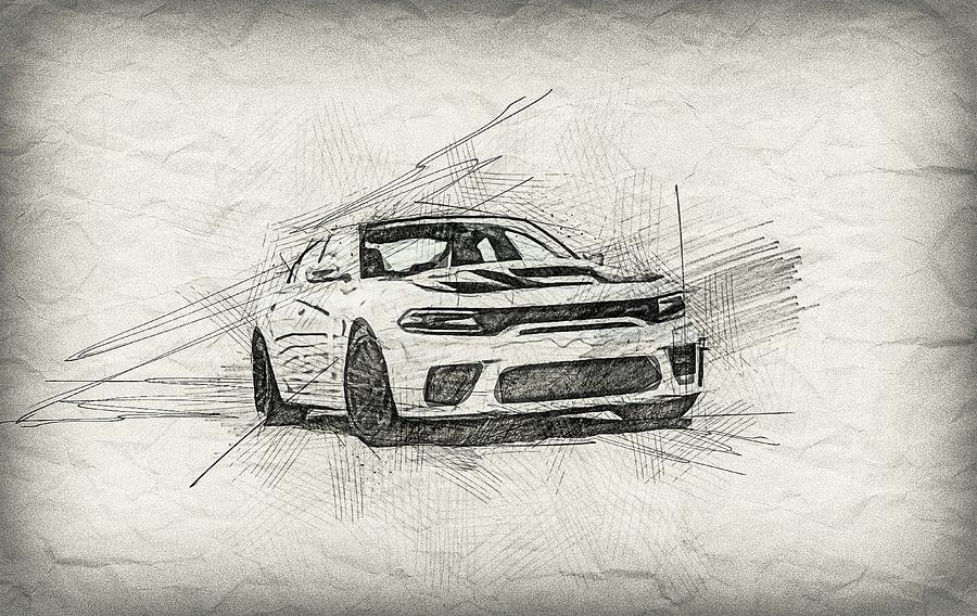 2021 Dodge Charger Srt Hellcat Redeye Front View Painting by Sissy ...