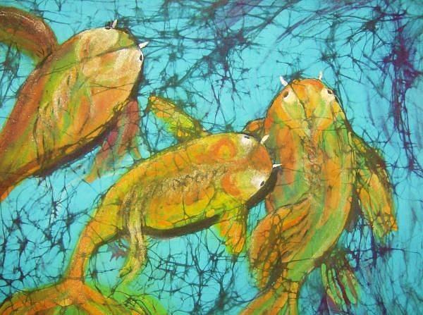 3 Koi #1 Tapestry - Textile by Kay Shaffer