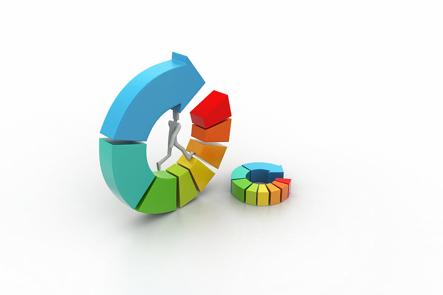 3d Illustration Of Ring Colorful Business Chart #1 Photograph by Rendeep