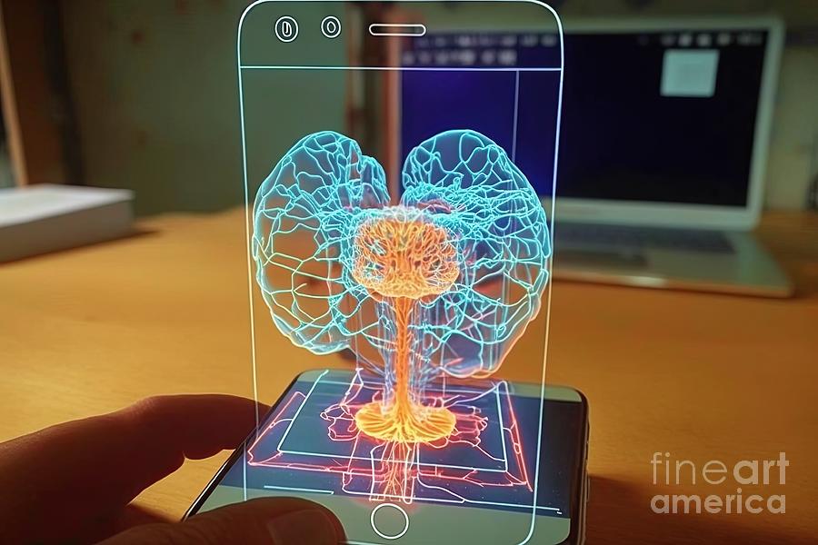 3D Touch Hologram Display for healthcare #1 Digital Art by Benny Marty
