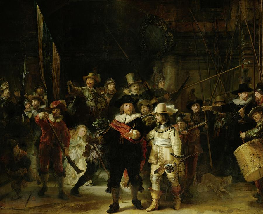 Rembrandt Painting - The Night Watch #3 by Rembrandt