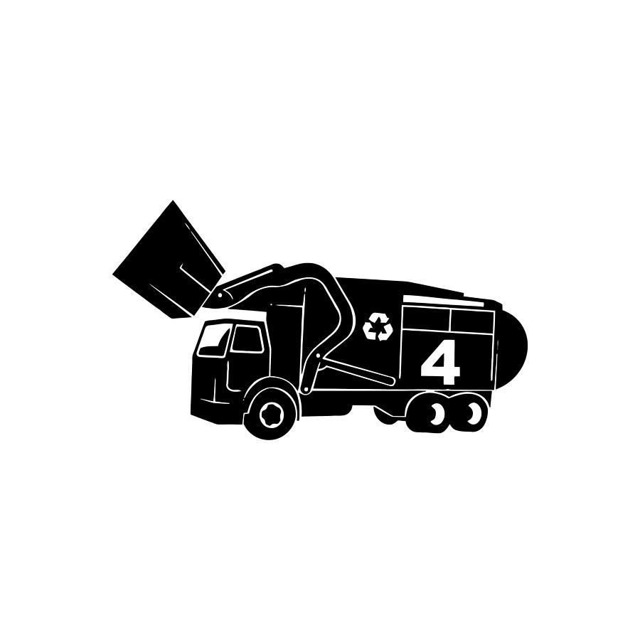 Fantasy Illustration of Vehicle for Trash Removal on White Background.  Model of Garbage Truck. Hand-drawn Vector Image. Stock Vector -  Illustration of removal, motor: 127985186