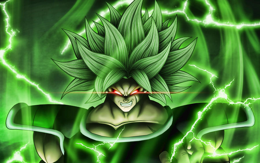 4k Broly green lightings Dragon Ball DBS Dragon Ball Super artwork DBS ...