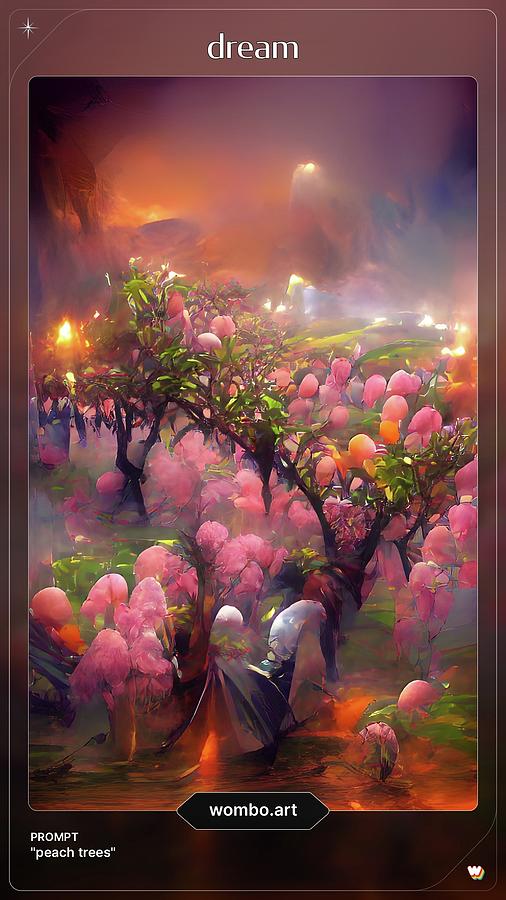 A I Peach Trees Digital Art by Denise F Fulmer