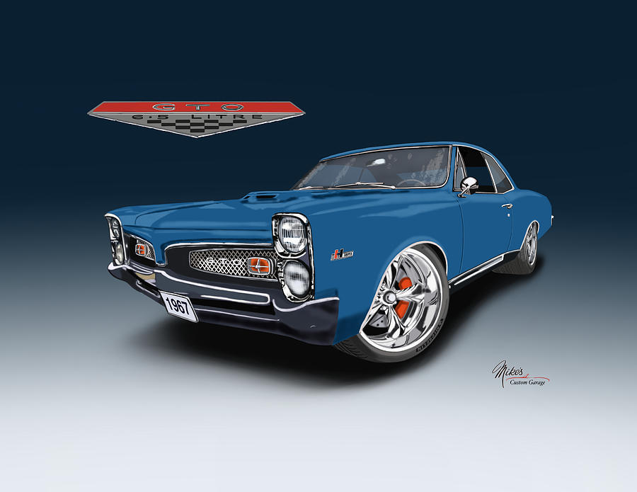 67 Pontiac GTO Digital Art by Michael Voth - Fine Art America