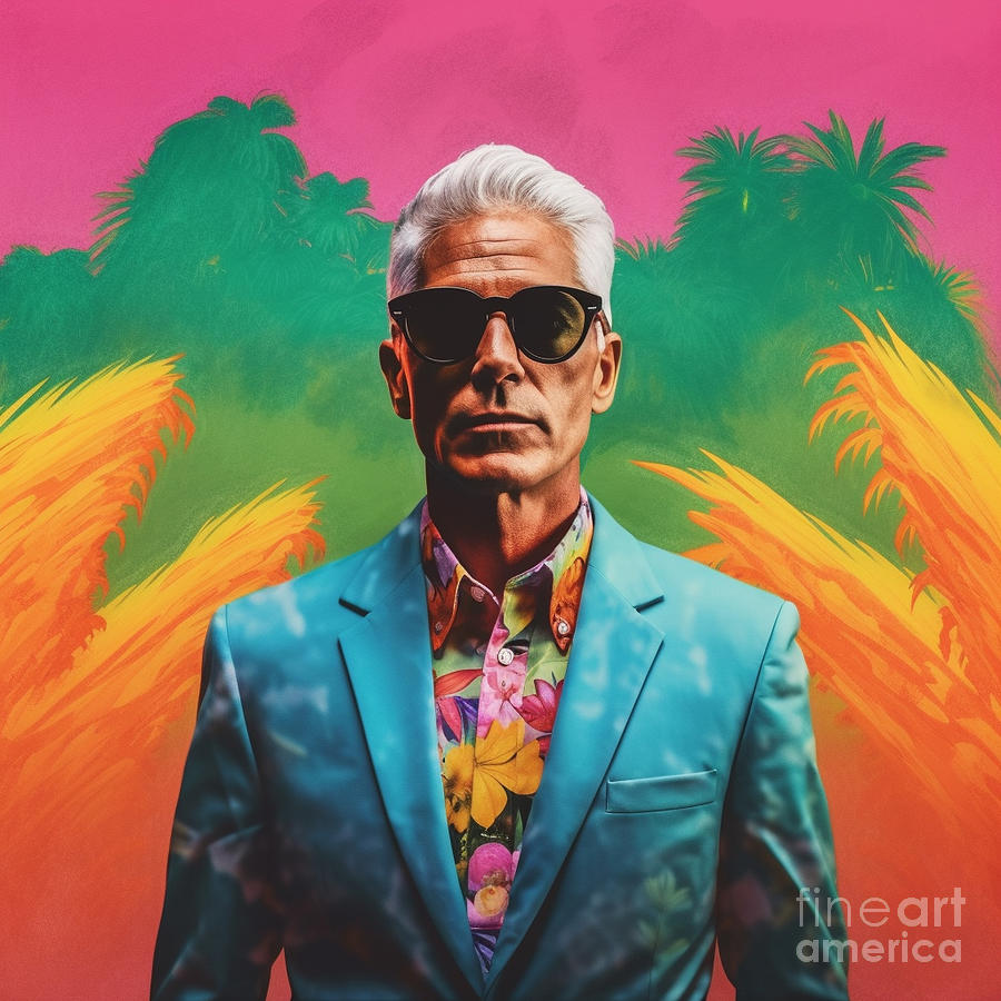 a  album  cover  of  neat  young  man  in  a  silly  suit  by Asar Studios Painting