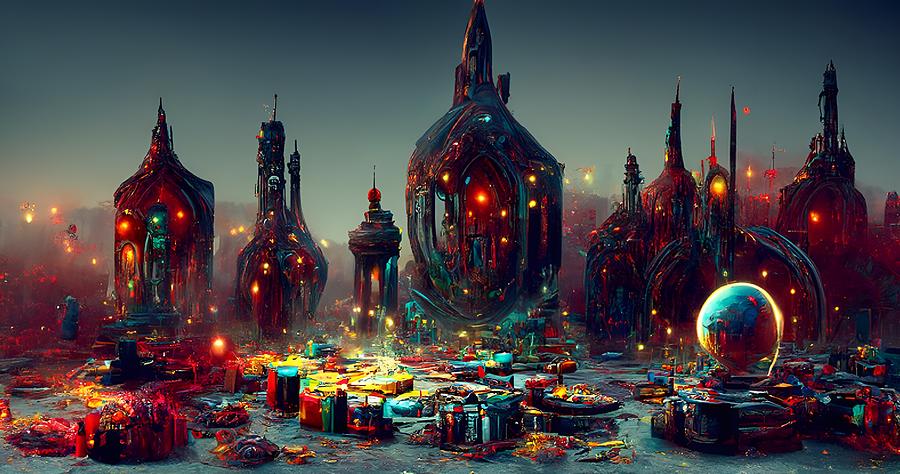 A Beautiful Space City Digital Art by Frederick Butt | Pixels