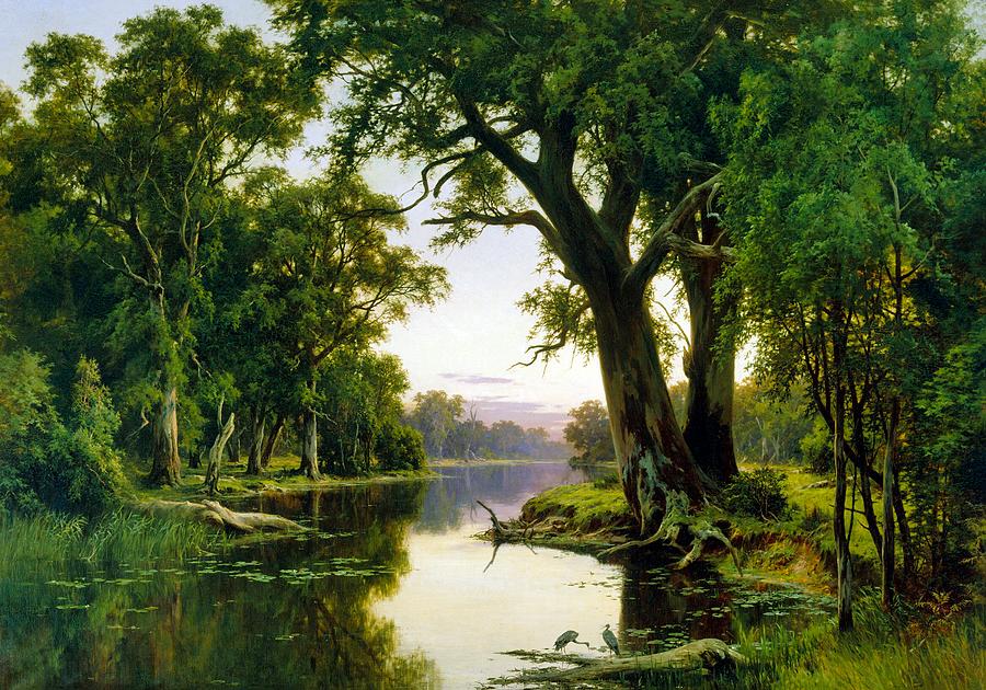 Nature Painting - A Billabong Of The Goulburn, Victoria #1 by Mountain Dreams