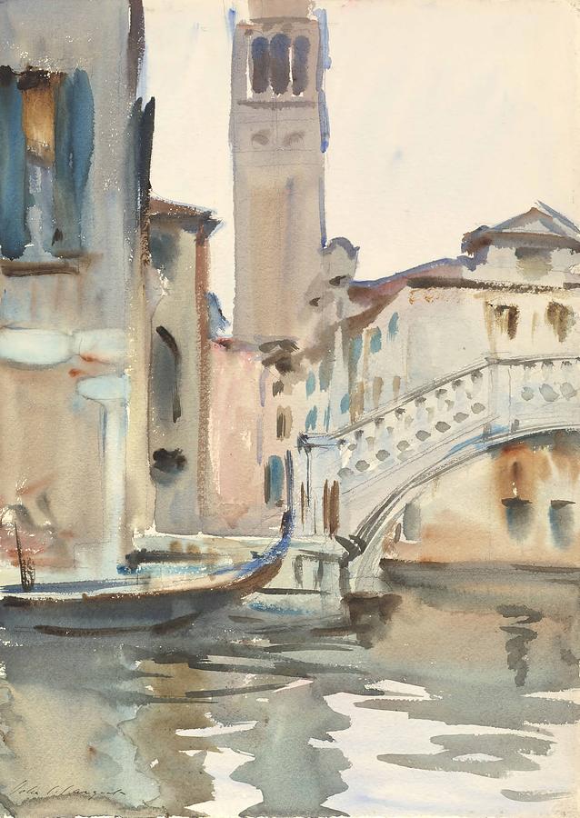 John Singer Sargent Painting - A Bridge and Campanile  Venice  #1 by John Singer Sargent