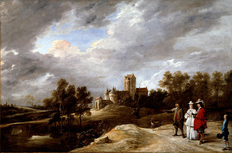 Castle Painting - A Castle and its Proprietors  #1 by David Teniers the Younger