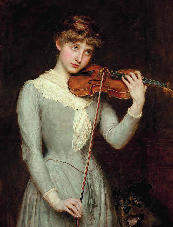 A Cavatina, from 1888 Painting by Briton Riviere