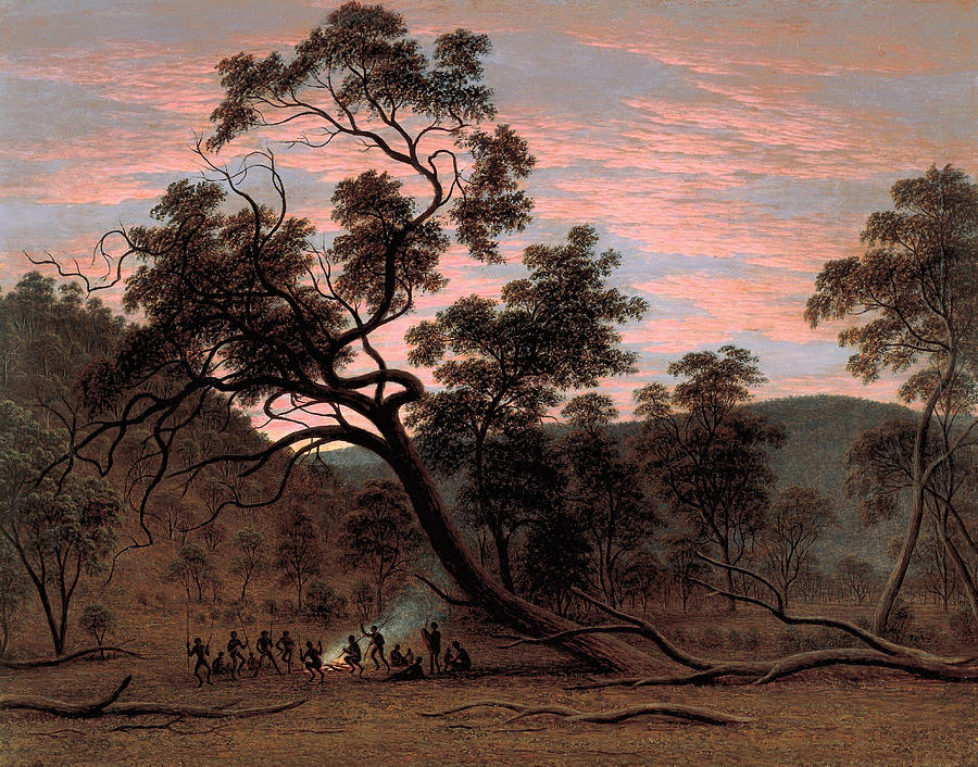 John Glover Painting - A corroboree of natives in Mills Plains  #1 by John Glover