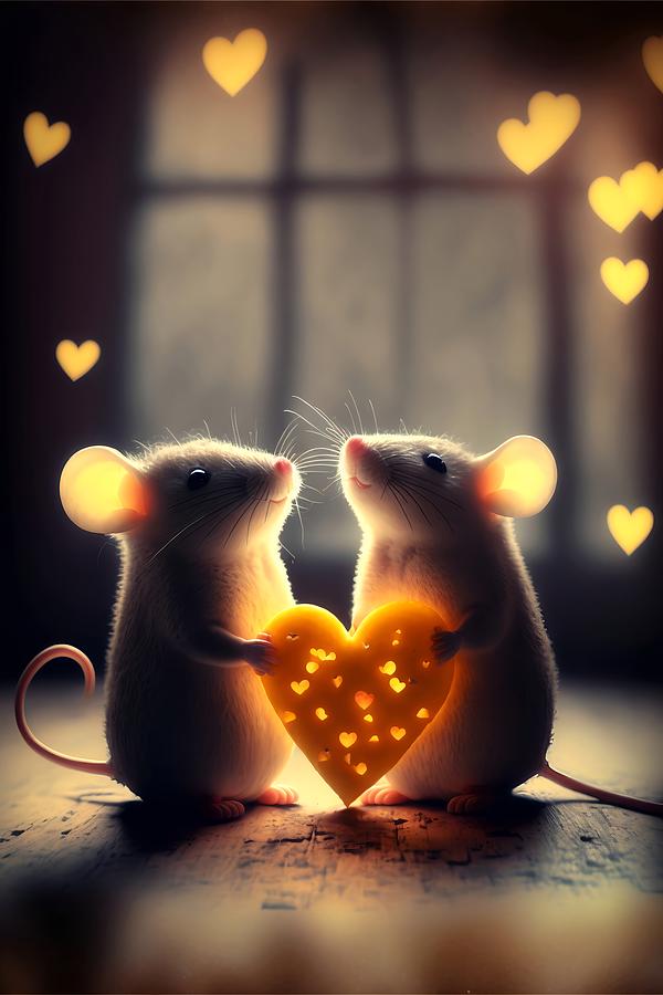 A Couple of Love Mices 5 Mixed Media by Lilia D
