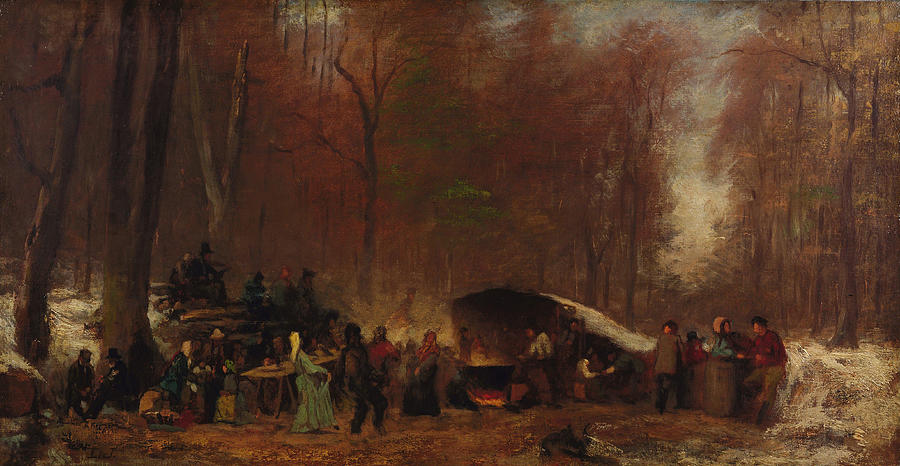Eastman Johnson Painting - A Different Sugaring Off  #1 by Eastman Johnson