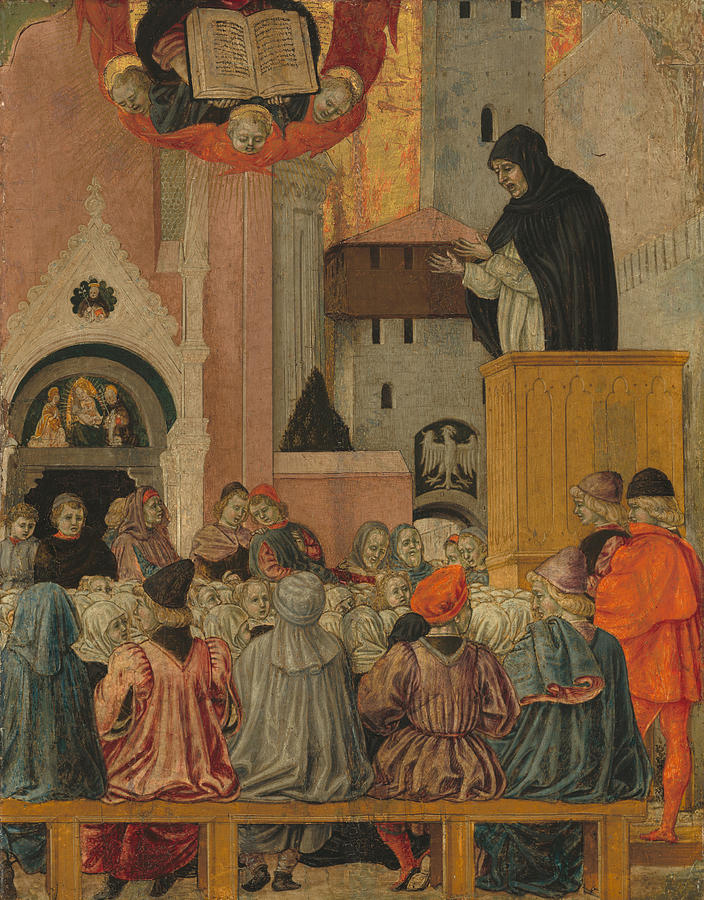 A Dominican Preaching #1 Painting by Agnolo degli Erri