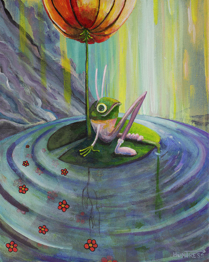 A Frog in a Bunny Suit #1 Painting by Mindy Huntress
