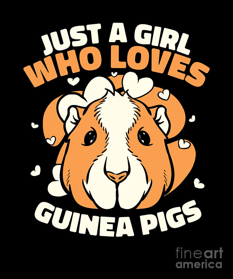 A Girl Who Lives Guinea Pigs Long Hair Guinea Pigs Digital Art by ...