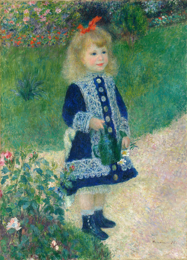 A Girl with a Watering Can #1 Painting by Auguste Renoir