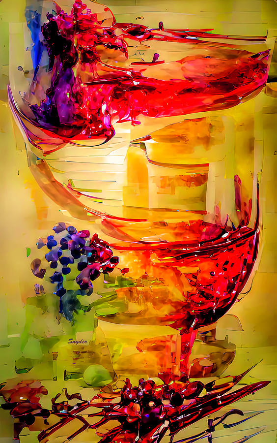A Glass of Rose From the Steampunk Winery AI #1 Digital Art by Barbara Snyder