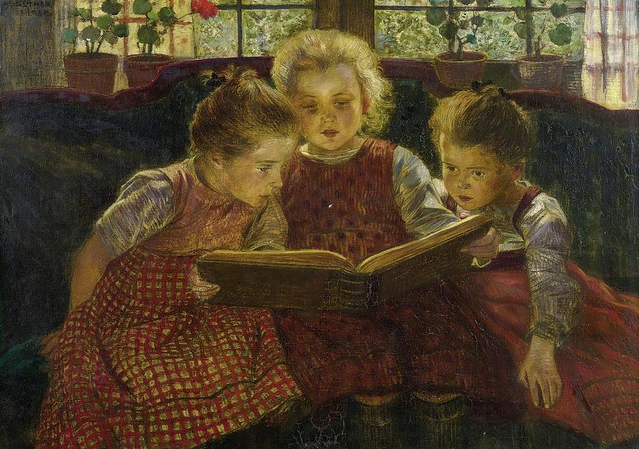 A Good Book #1 Painting by Walter Firle