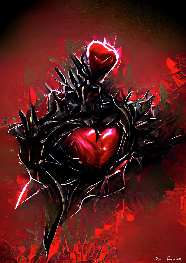 A Heart of Thorns #1 Digital Art by Rein Nomm
