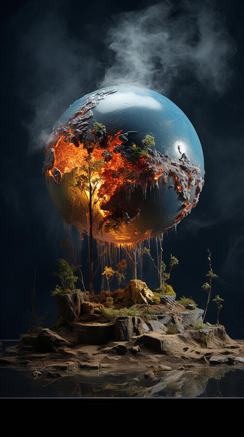 a hyperrealistic view of the earth after a deva by Asar Studios Painting