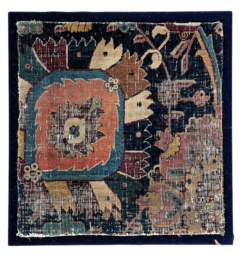A Kirman vase Carpet Fragment South East Persia, First Half 17th Century #1 Painting by Artistic Rifki