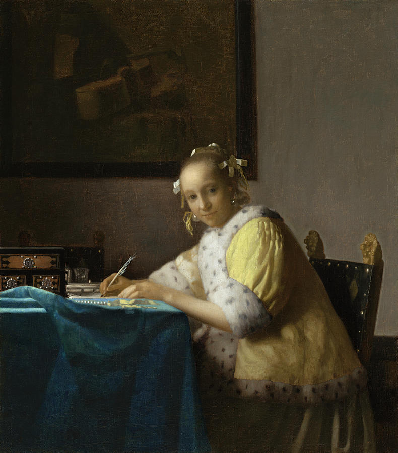 A Lady Writing a Letter #1 Painting by Vincent Monozlay