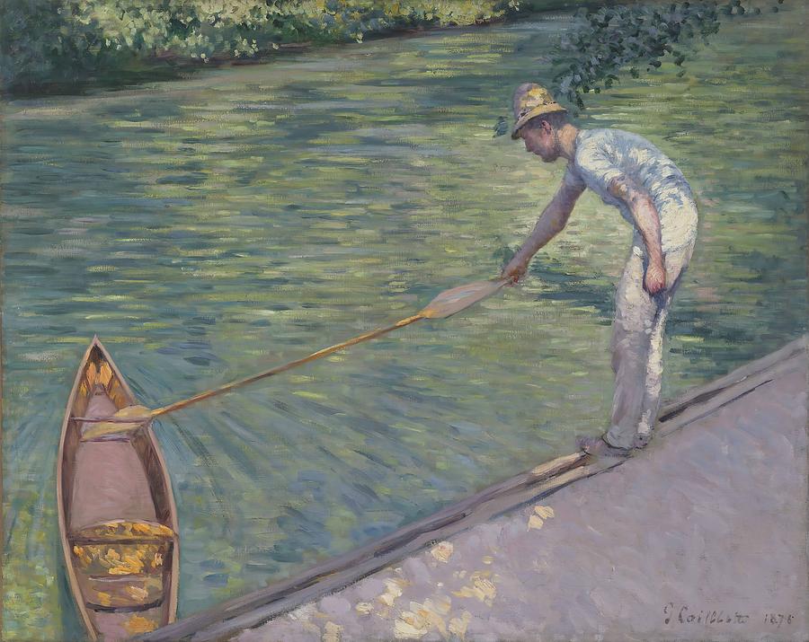 Gustave Caillebotte Painting - A Man Docking His Skiff  #1 by Gustave Caillebotte