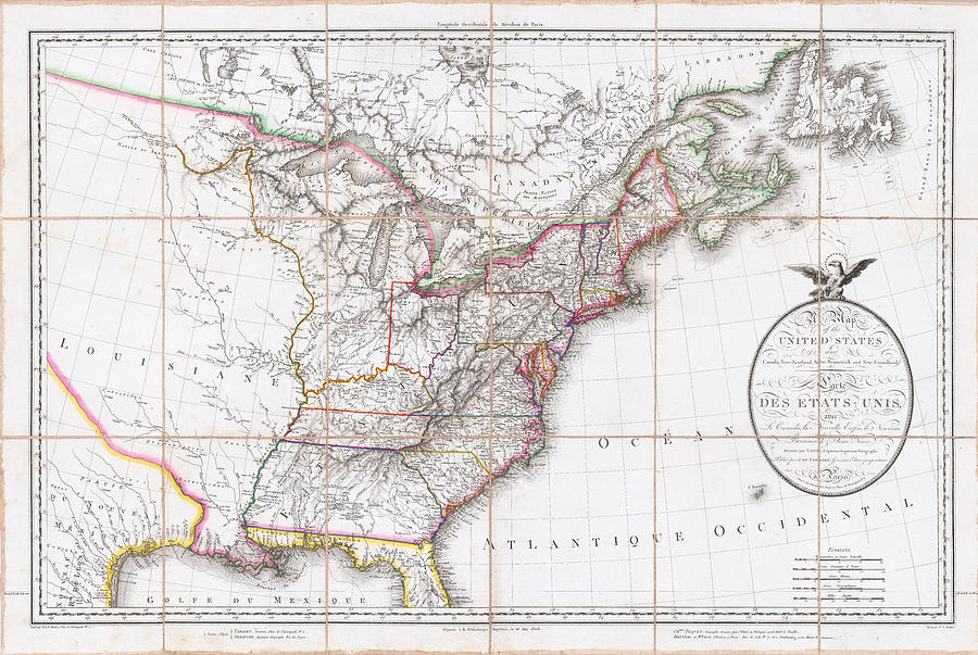 A Map of the United States and Canada New Scotland New Brunswick and ...