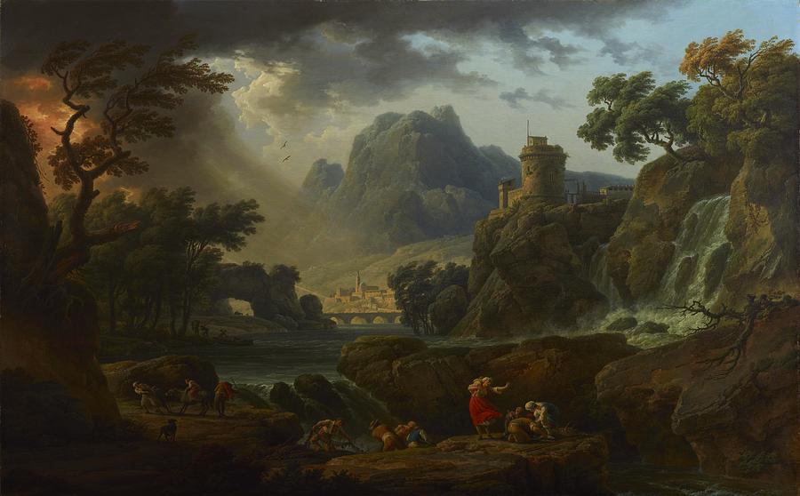 Tree Painting - A Mountain Landscape With An Approaching Storm #1 by Claude Joseph Vernet