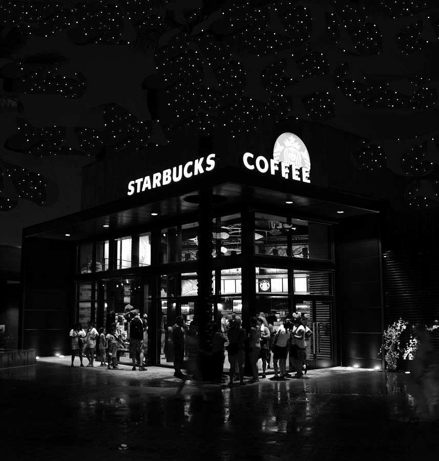 A night at Starbucks #1 Mixed Media by David Lee Thompson