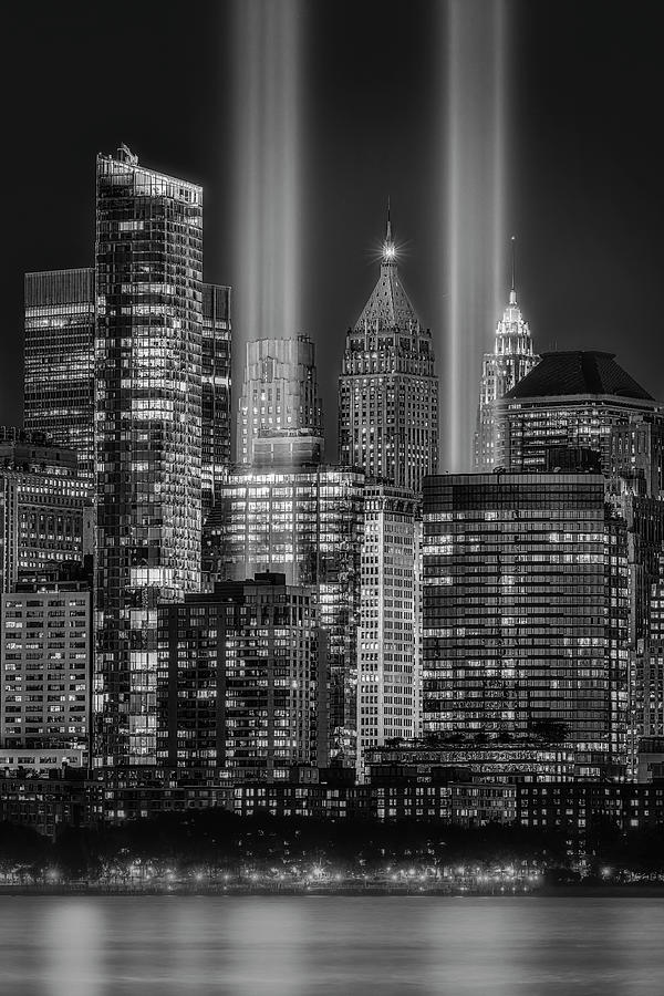 A NYC 911 Tribute BW #1 Photograph by Susan Candelario
