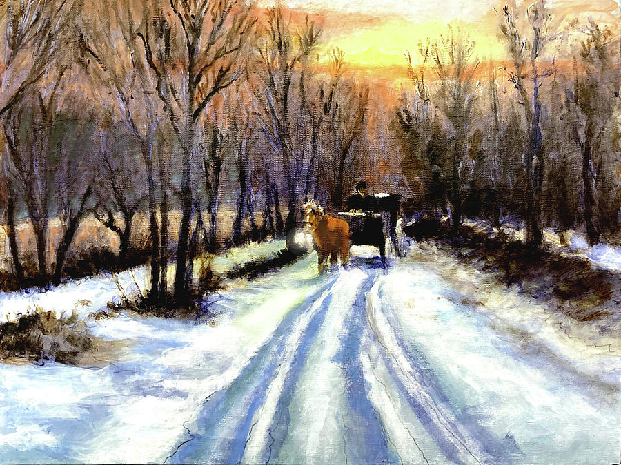 The Snowy Road Painting