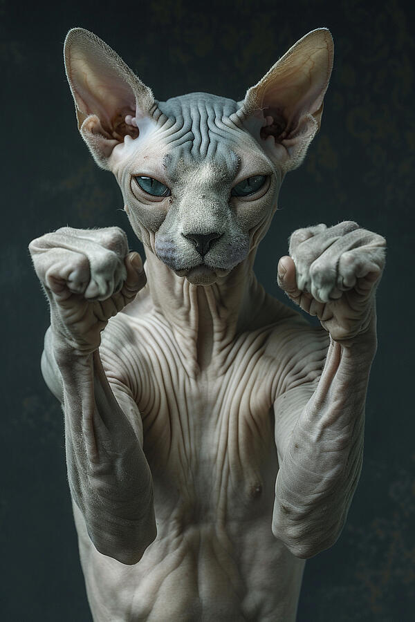 Unique Digital Art - A Sphynx Cat On Testosterone Anabol C  Very Str 01cc34cb-f9fd-4293-b76d-5a9797005d4a #1 by Romed Roni