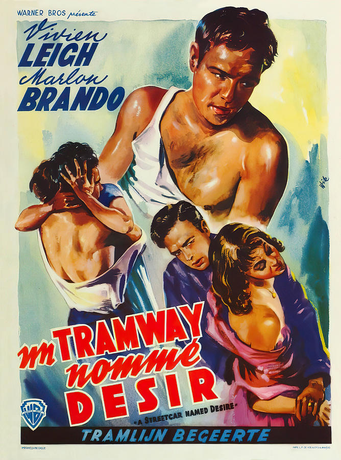 Marlon Brando Mixed Media - A Streetcar Named Desire, 1951 - art by Wik by Movie World Posters