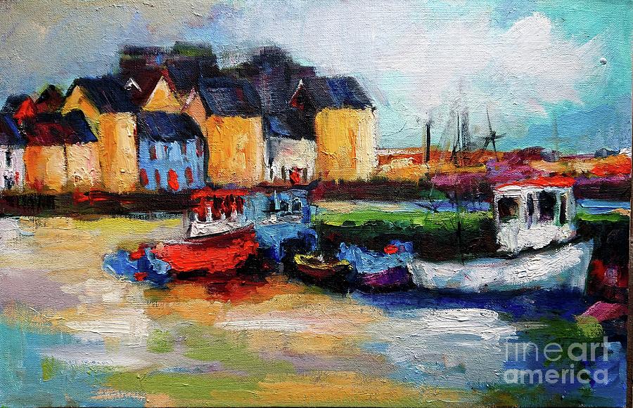A vibrant painting of Galway Ireland Blackrock  Painting by Mary Cahalan Lee - aka PIXI