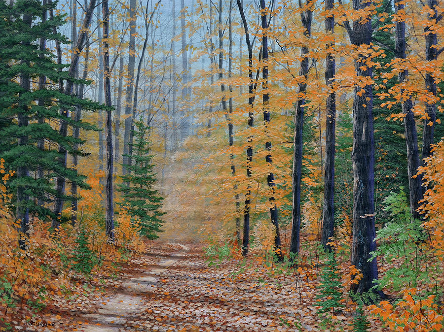 A Walk in The Woods Painting by Jake Vandenbrink