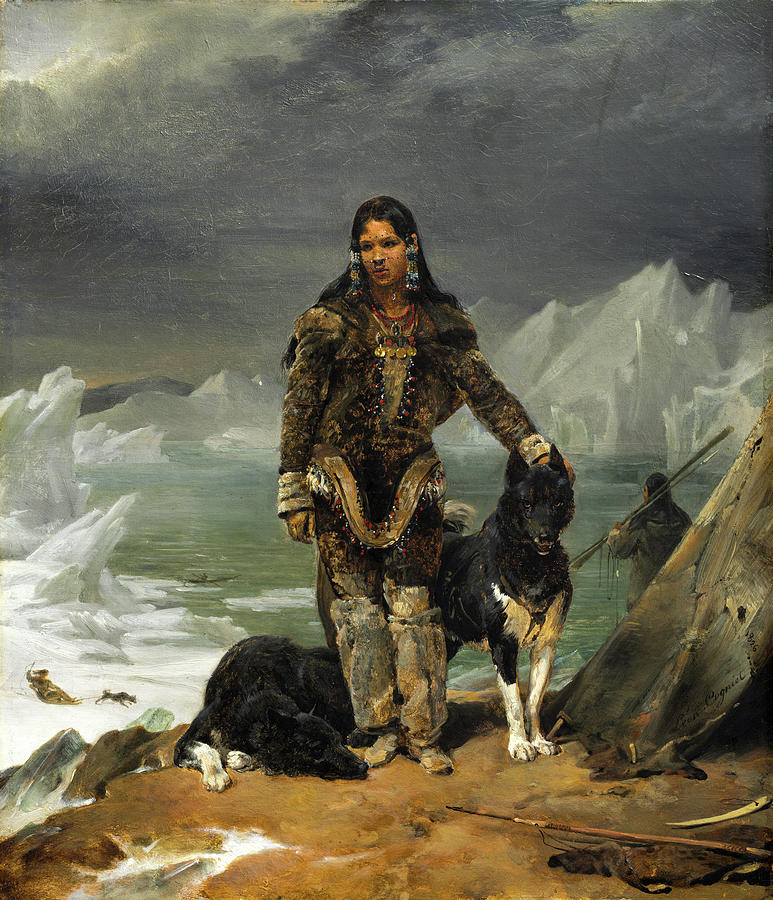 A Woman from the Land of Eskimos #2 Painting by Leon Cogniet