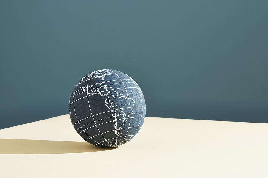 A world globe showing the americas #1 Photograph by Richard Drury