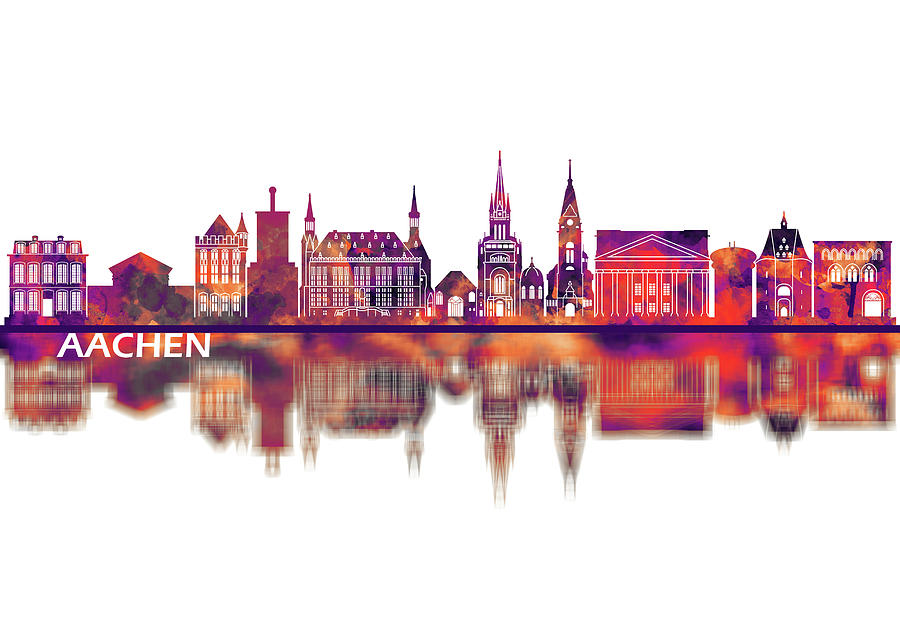 Aachen Germany Skyline Mixed Media