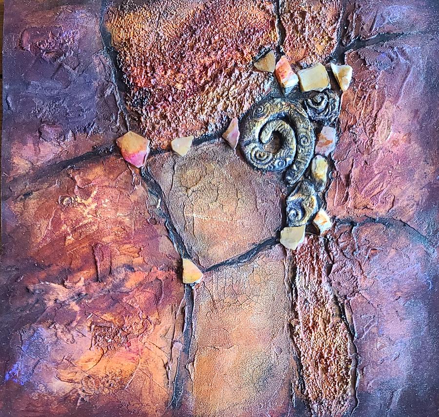 Abalone Earth I #1 Mixed Media by Terry Ann Morris