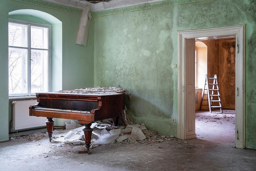 Abandoned Piano in the Corner #1 Photograph by Roman Robroek
