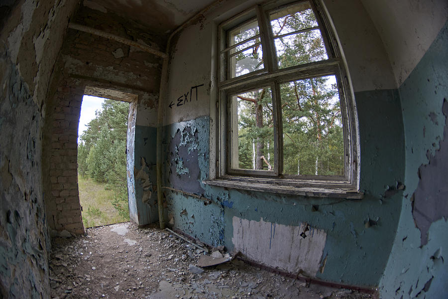 Abandoned secret soviet military base - Distressed Room with a window #1 Photograph by Peter Gedeon